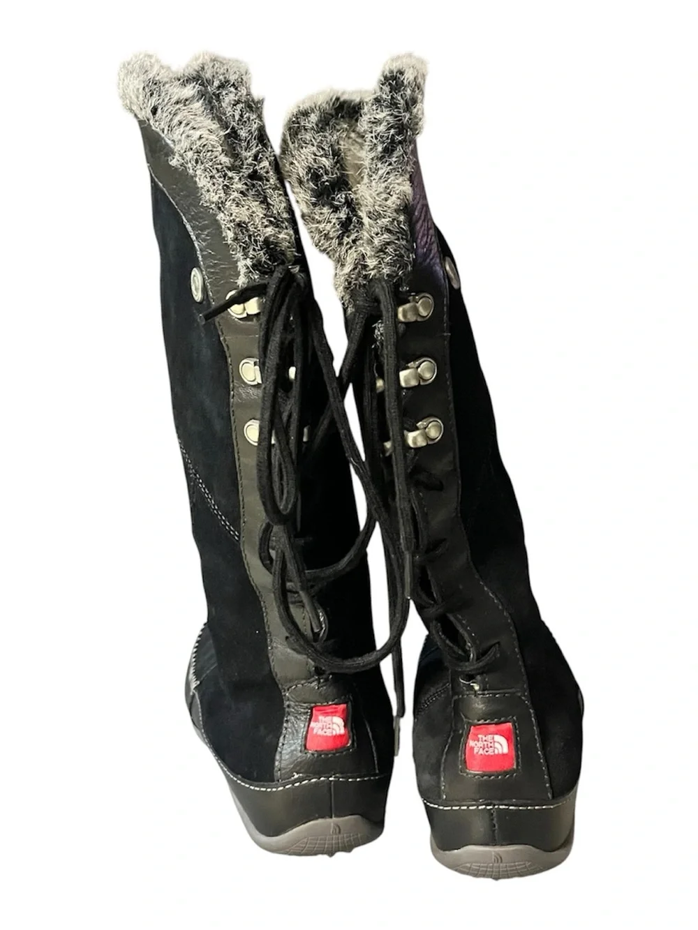 The North Face Womens Janey Winter Boots Black Suede Primaloft Size 8